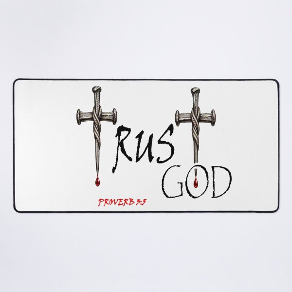 Item preview, Trust God Proverbs 3:5 Iron Nail Cross Typography Art designed and sold by Francisbb.