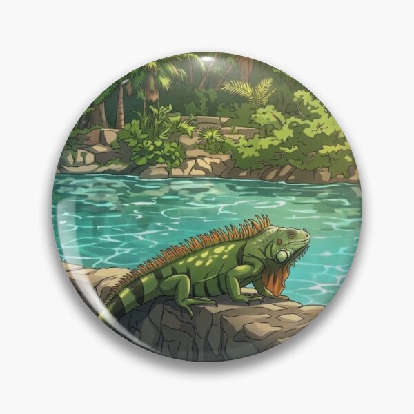 Item preview, Green Iguana Resting by the Forest River designed and sold by BeataChojecka.