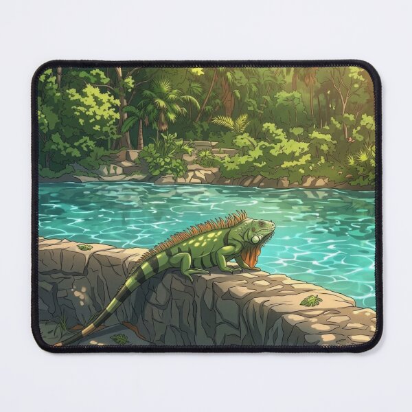 Item preview, Green Iguana Resting by the Forest River designed and sold by BeataChojecka.