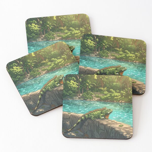 Item preview, Green Iguana Resting by the Forest River designed and sold by BeataChojecka.