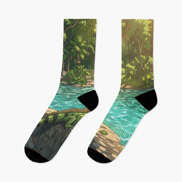 Item preview, Green Iguana Resting by the Forest River designed and sold by BeataChojecka.