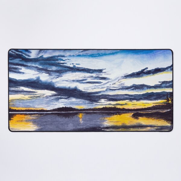 Item preview, French Lake Sunset Painting designed and sold by Stephen Emms.