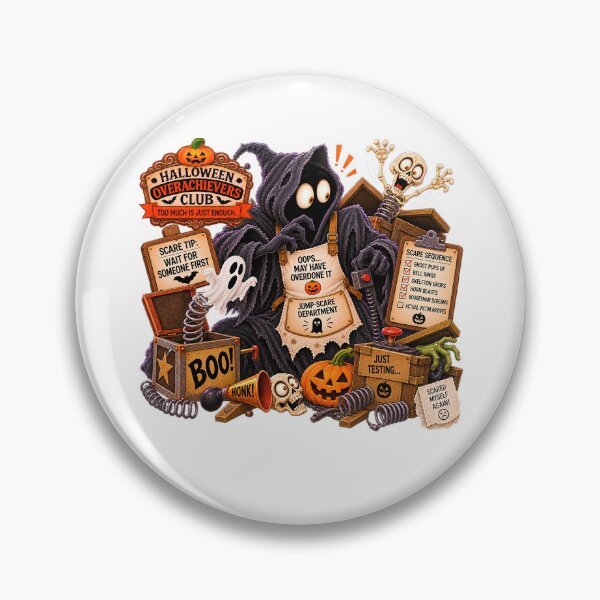 Item preview, ⚡HALLOWEEN OVERACHIEVERS CLUB -  Boogeyman’s Jump-Scare Department designed and sold by WheelieGdArt.