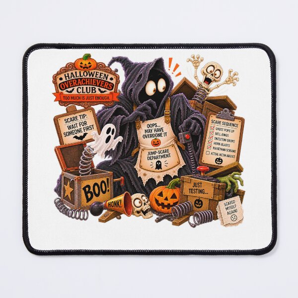 Item preview, ⚡HALLOWEEN OVERACHIEVERS CLUB -  Boogeyman’s Jump-Scare Department designed and sold by WheelieGdArt.