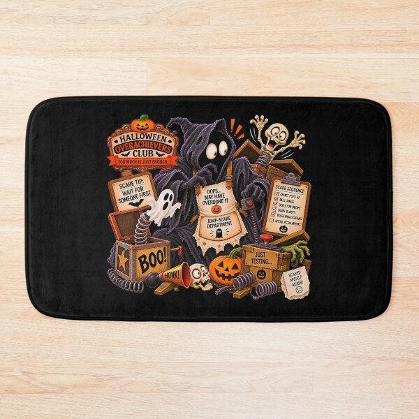 Item preview, ⚡HALLOWEEN OVERACHIEVERS CLUB -  Boogeyman’s Jump-Scare Department - dark version designed and sold by WheelieGdArt.