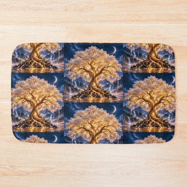 Item preview, Celestial Golden Tree of Life – Enchanted Fantasy Landscape designed and sold by CheersTOGETHER.