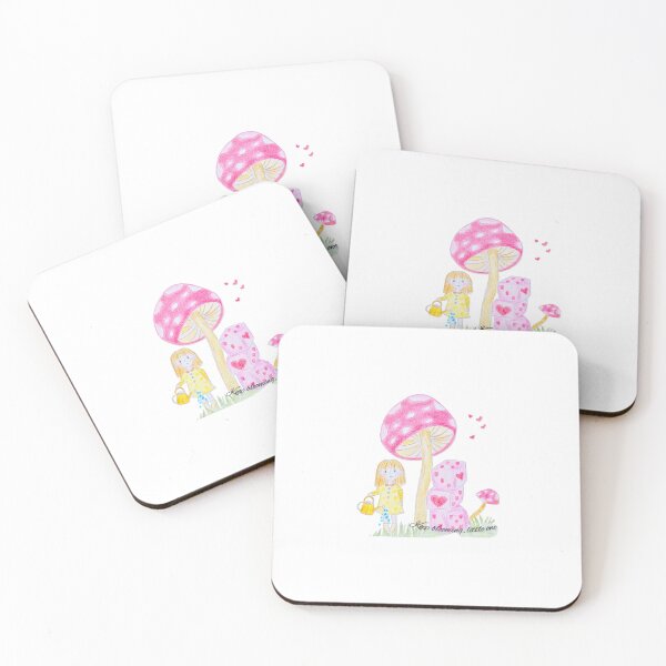 Item preview, Keep Blooming Little One - Girl with Watering Can & Giant Mushroom designed and sold by alilu-art .