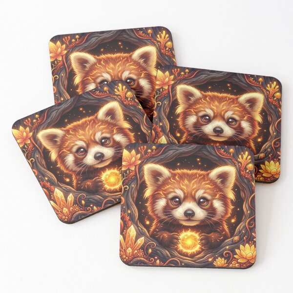 Item preview, Cosmic Red Panda with Glowing Sun Orb designed and sold by OlesiaCraft.