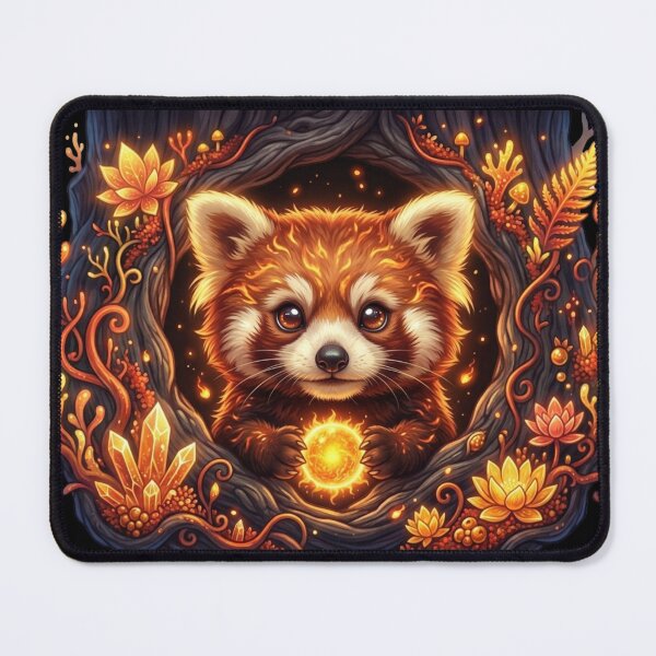Item preview, Cosmic Red Panda with Glowing Sun Orb designed and sold by OlesiaCraft.