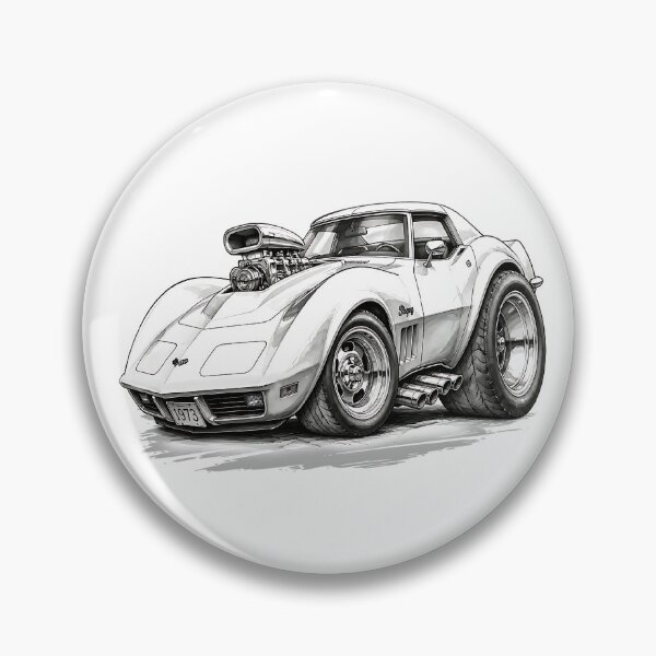 Item preview, 1973 Corvette Stingray Classic American Muscle Car Lineart designed and sold by Wilcox PhotoArt.