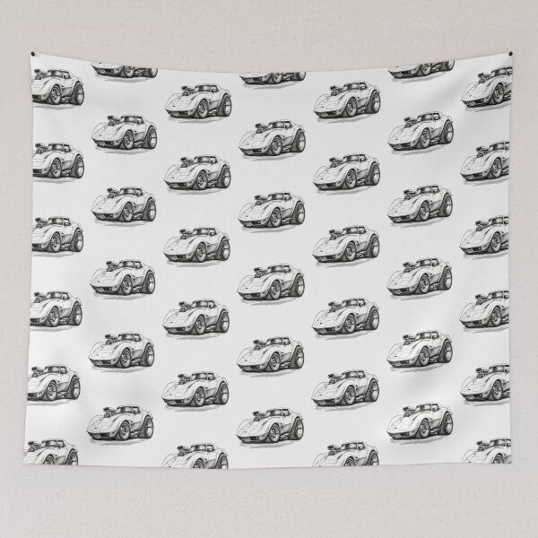 Item preview, 1973 Corvette Stingray Classic American Muscle Car Lineart designed and sold by Wilcox PhotoArt.