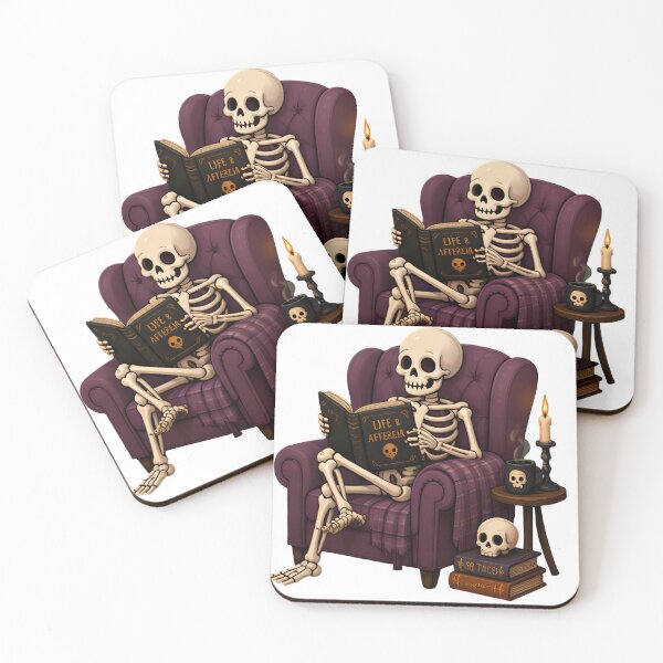 Item preview, Skeleton Reading Life Afterlife Book Halloween designed and sold by aysenism.