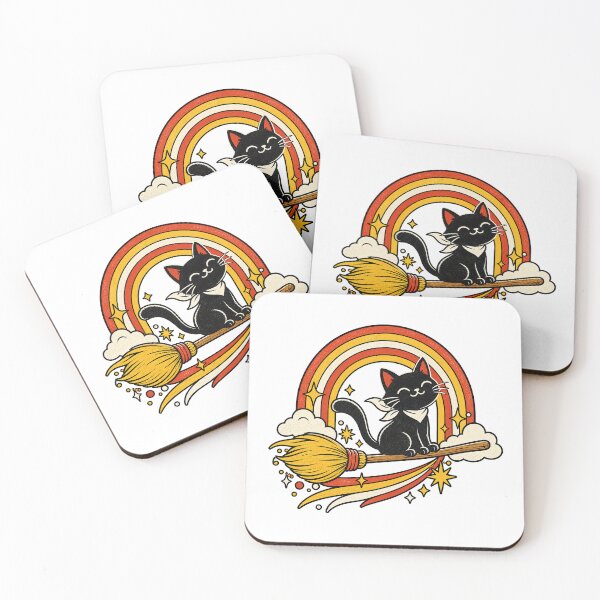 Item preview, Halloween Black Cat Broomstick Rainbow Ride designed and sold by StudioSand.
