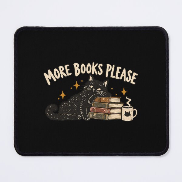 Item preview, Black Cat Books and Coffee Reading Illustration designed and sold by AMICO77.