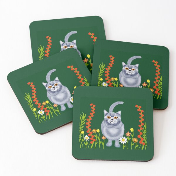 Item preview, Whimsical Cat in a Flower Garden designed and sold by Elaine M Hayward .
