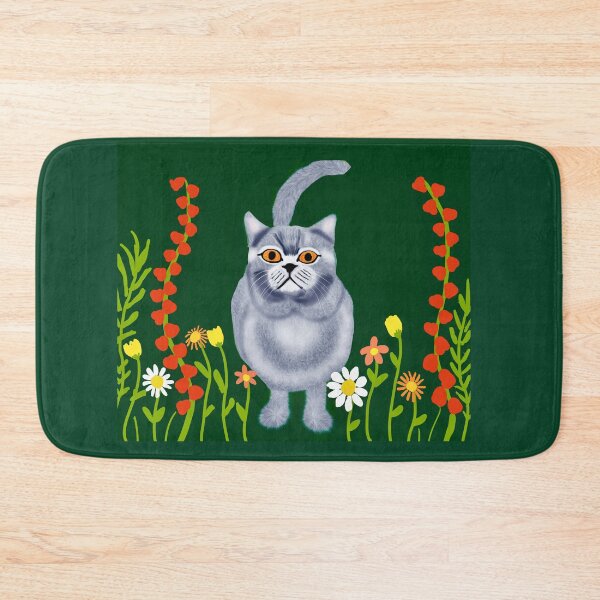Item preview, Whimsical Cat in a Flower Garden designed and sold by Elaine M Hayward .