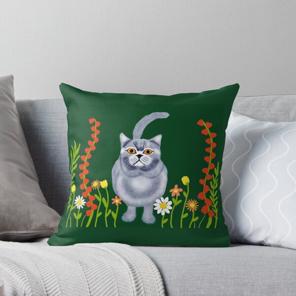 Item preview, Whimsical Cat in a Flower Garden designed and sold by Elaine M Hayward .