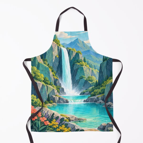 Item preview, Bright Geometric Waterfall Valley with Wildflowers designed and sold by Jaani-T.