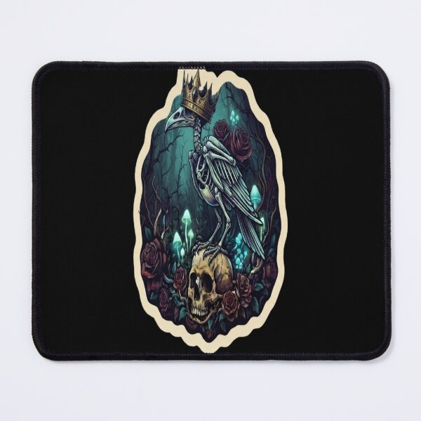 Item preview, Gothic Raven Skull with Crown Dark Occult Aesthetic Die-Cut Sticker designed and sold by Yaqon.