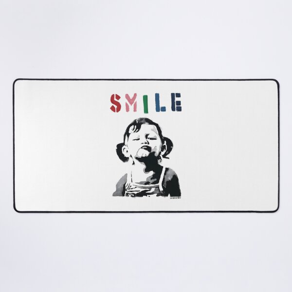 Item preview, Banksy Inspired Graffiti Quote 'Smile' with Girl Not Smiling - Girl Power Resistance Art designed and sold by richard143.