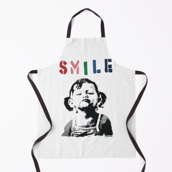 Item preview, Banksy Inspired Graffiti Quote 'Smile' with Girl Not Smiling - Girl Power Resistance Art designed and sold by richard143.