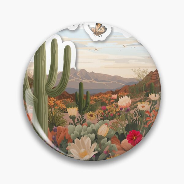 Item preview, Desert Wildflowers and Saguaro Cactus Southwestern Landscape designed and sold by Pandey14.