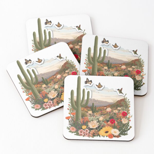 Item preview, Desert Wildflowers and Saguaro Cactus Southwestern Landscape designed and sold by Pandey14.