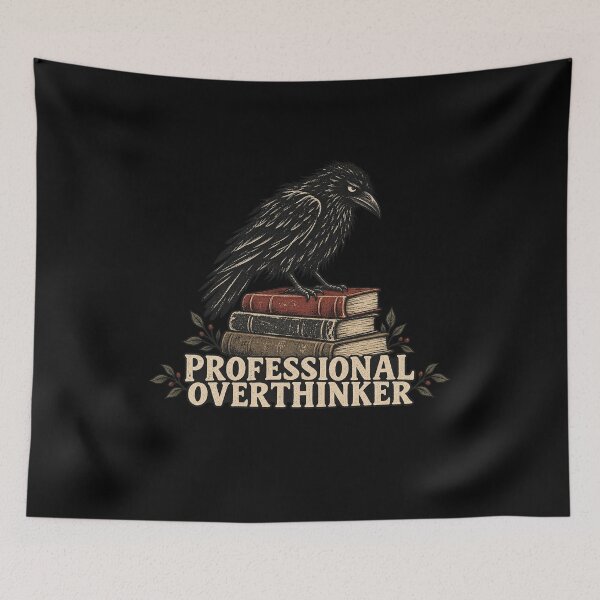 Item preview, Professional Overthinker Crow With Books designed and sold by AMICO77.