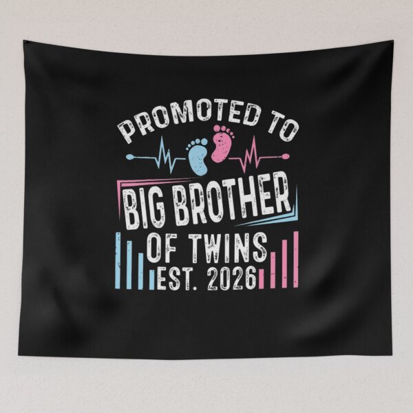 Item preview, Promoted To Big Brother Of Twins Est 2026 Baby Shower designed and sold by alvablakefg.