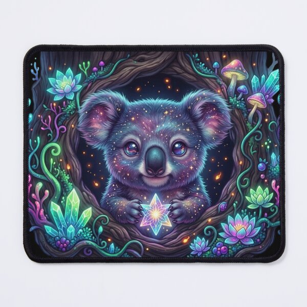 Item preview, Cute Cosmic Koala Holding Glowing Crystal Star designed and sold by OlesiaCraft.