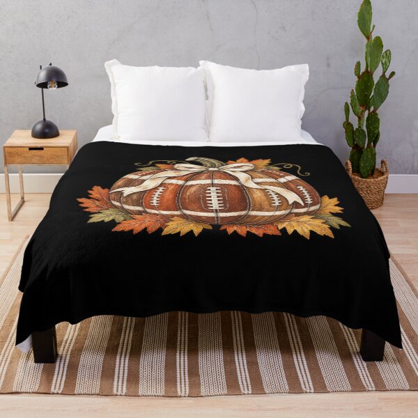 Item preview, Football Pumpkin With Cream Bow Fall Art designed and sold by AMICO77.