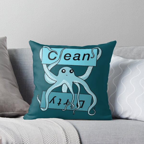 Item preview, Blue Clean and Dirty Octopus Labels designed and sold by Leapingdoe.