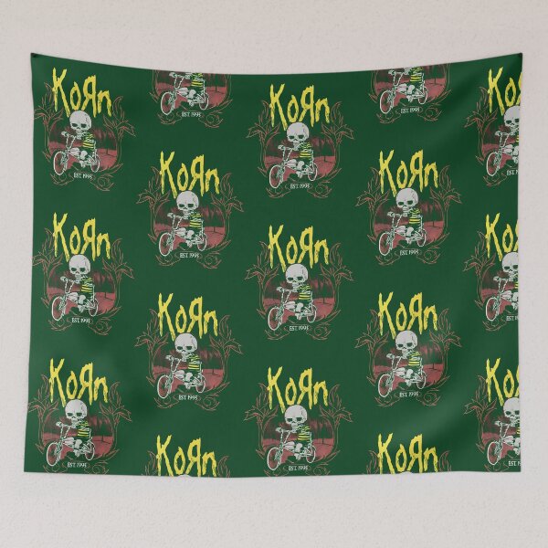 Item preview, Korn Nu Metal Band Skeleton Bike Ride Vintage Rock designed and sold by ForestHomeDe.