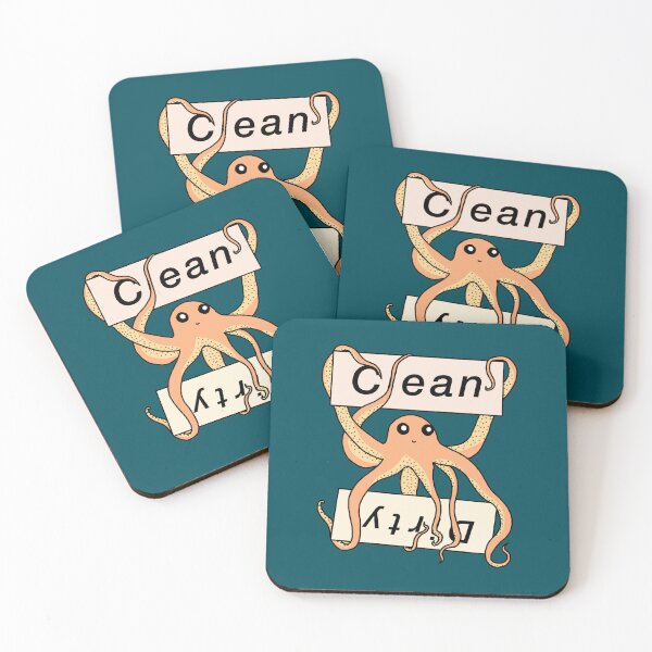 Item preview, Orange Clean and Dirty Octopus Labels designed and sold by Leapingdoe.