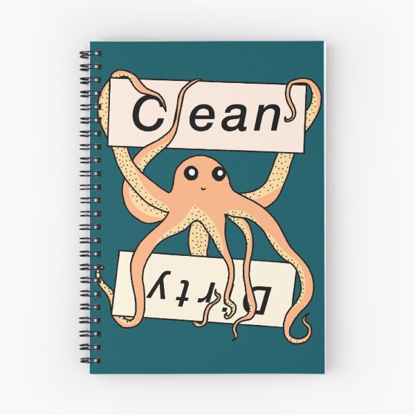 Item preview, Orange Clean and Dirty Octopus Labels designed and sold by Leapingdoe.