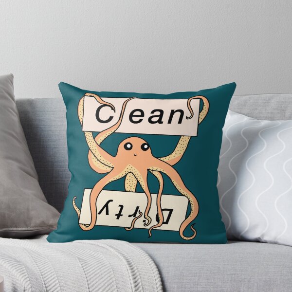 Item preview, Orange Clean and Dirty Octopus Labels designed and sold by Leapingdoe.