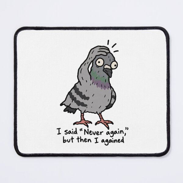 Item preview, Overthinking Pigeon Funny Nervous Bird Doodle designed and sold by MonkiFlipp.