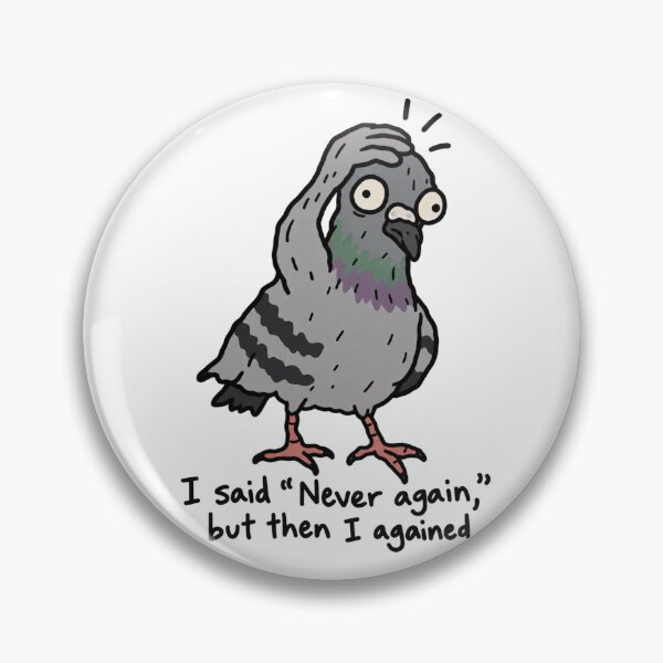 Item preview, Overthinking Pigeon Funny Nervous Bird Doodle designed and sold by MonkiFlipp.