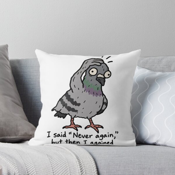 Item preview, Overthinking Pigeon Funny Nervous Bird Doodle designed and sold by MonkiFlipp.