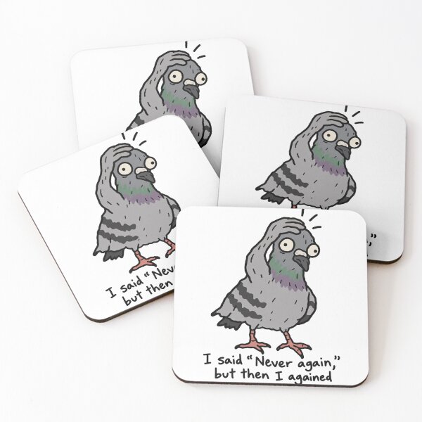 Item preview, Overthinking Pigeon Funny Nervous Bird Doodle designed and sold by MonkiFlipp.