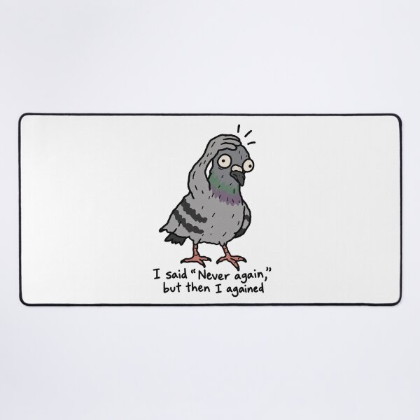 Item preview, Overthinking Pigeon Funny Nervous Bird Doodle designed and sold by MonkiFlipp.
