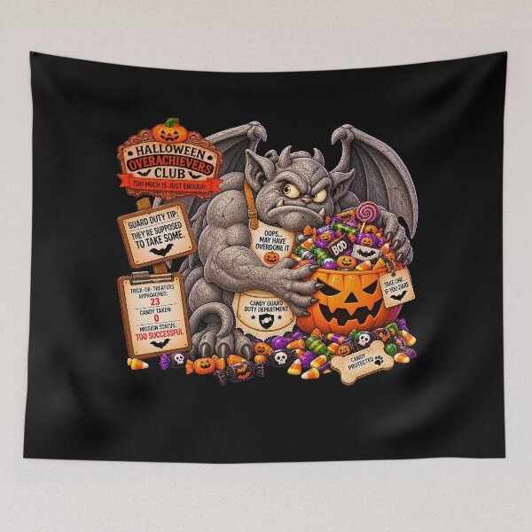 Item preview, ⚡HALLOWEEN OVERACHIEVERS CLUB -  Candy Guard Duty Department - dark version designed and sold by WheelieGdArt.