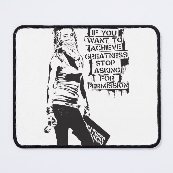 Item preview, Inspirational Banksy Quote Graffiti Art - Achieve Greatness Without Permission Black and White Design designed and sold by richard143.
