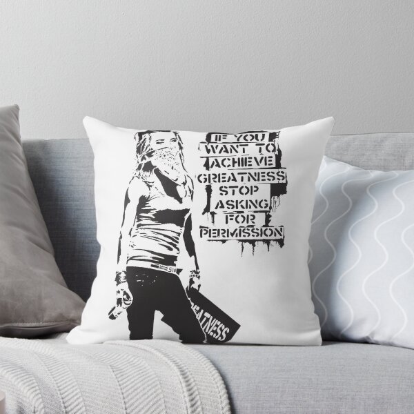 Item preview, Inspirational Banksy Quote Graffiti Art - Achieve Greatness Without Permission Black and White Design designed and sold by richard143.