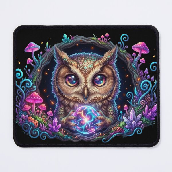 Item preview, Cute Fantasy Owl Holding Glowing Magic Orb designed and sold by OlesiaCraft.