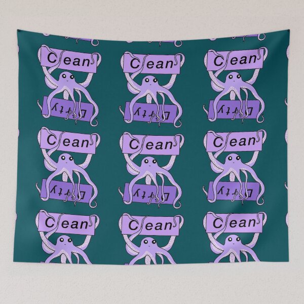 Item preview, Purple Clean and Dirty Octopus Labels designed and sold by Leapingdoe.