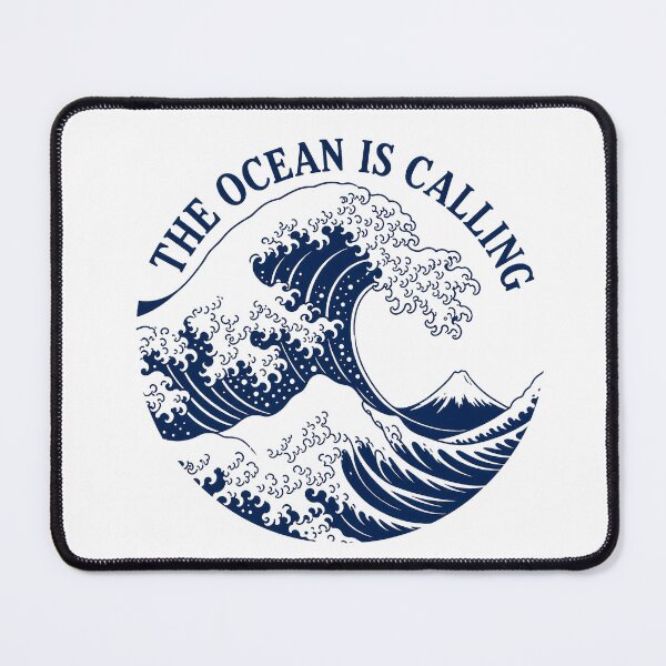 Item preview, The Ocean Is Calling Japanese Woodblock Wave Art Print Tee Sticker Surfer Gift designed and sold by sharifex.