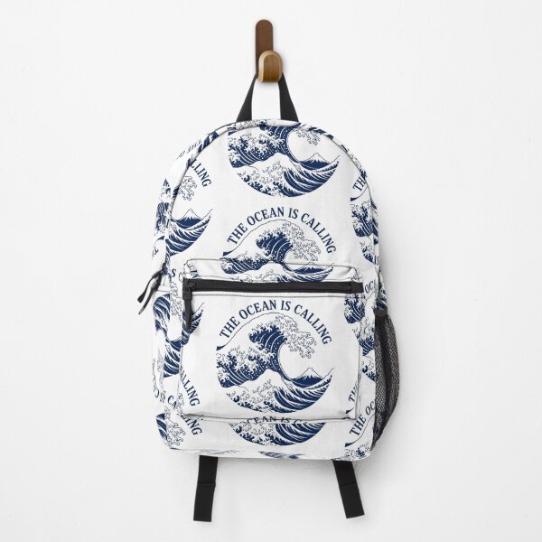 Item preview, The Ocean Is Calling Japanese Woodblock Wave Art Print Tee Sticker Surfer Gift designed and sold by sharifex.