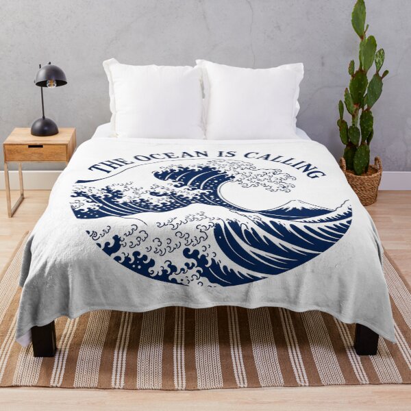 Item preview, The Ocean Is Calling Japanese Woodblock Wave Art Print Tee Sticker Surfer Gift designed and sold by sharifex.