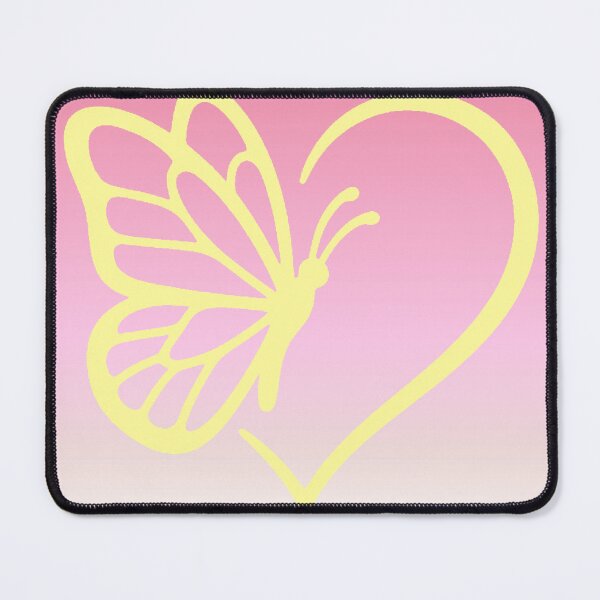 Item preview, Yellow Heart Butterfly Aesthetic - Coquette Design Tender Pastel Pink designed and sold by AstronautMerch.